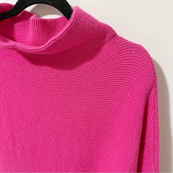 NWT Free People Ottoman Oversized Slouchy Ribbed Knit Raspberry Rose Pink Small - Picture 9 of 16